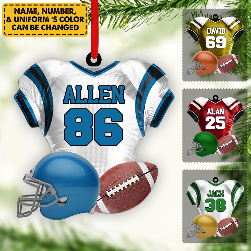 Football Player Uniform Personalized Ornament For Football Player - Gift For Football Lovers