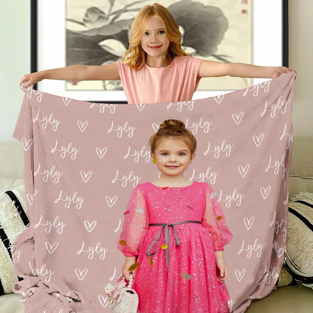 Personalized Name And Photo Blanket For Kids - Personalized Photo Blanket vr2
