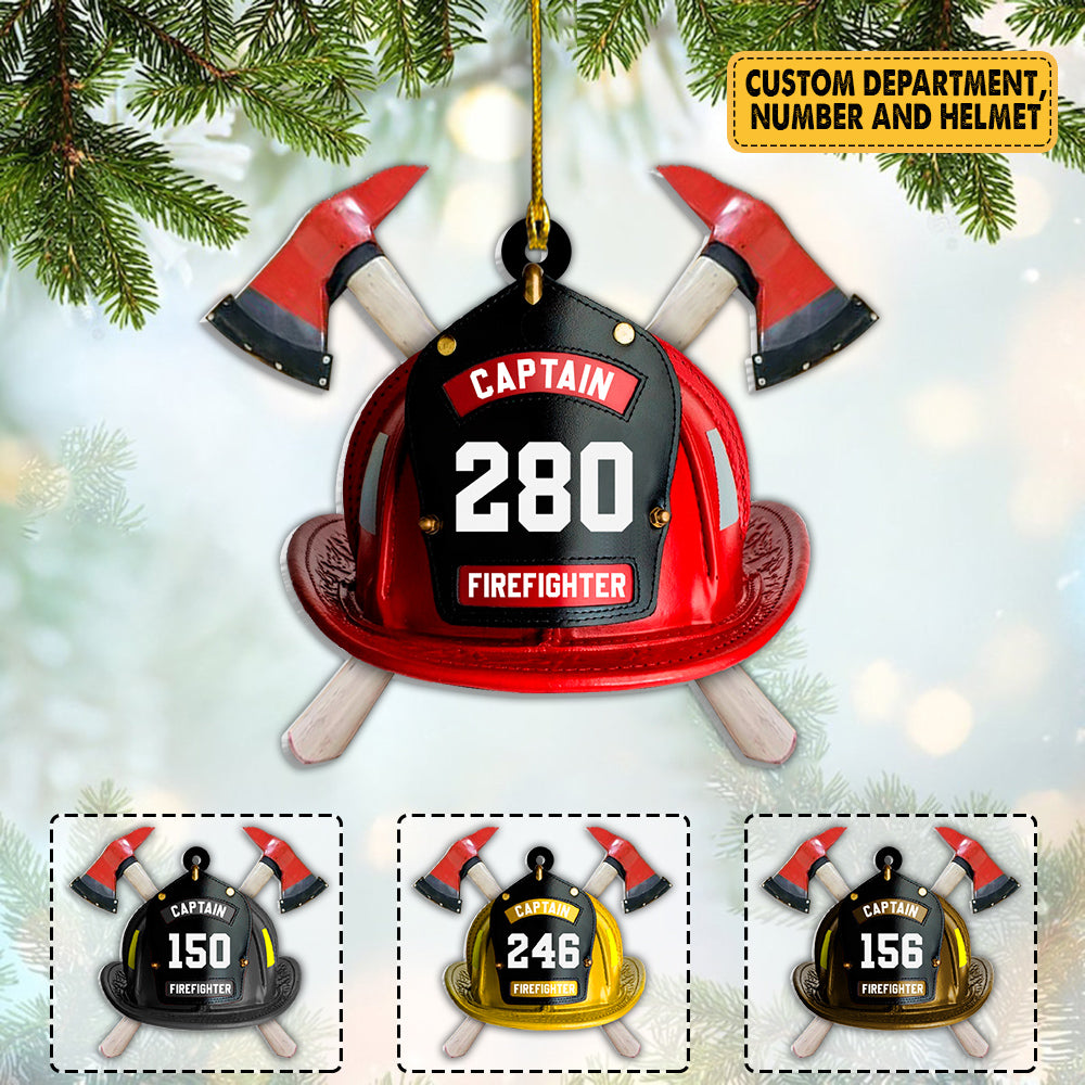 Firefighter's Helmet Personalized Ornament Gift For Firefighter Fireman K1702
