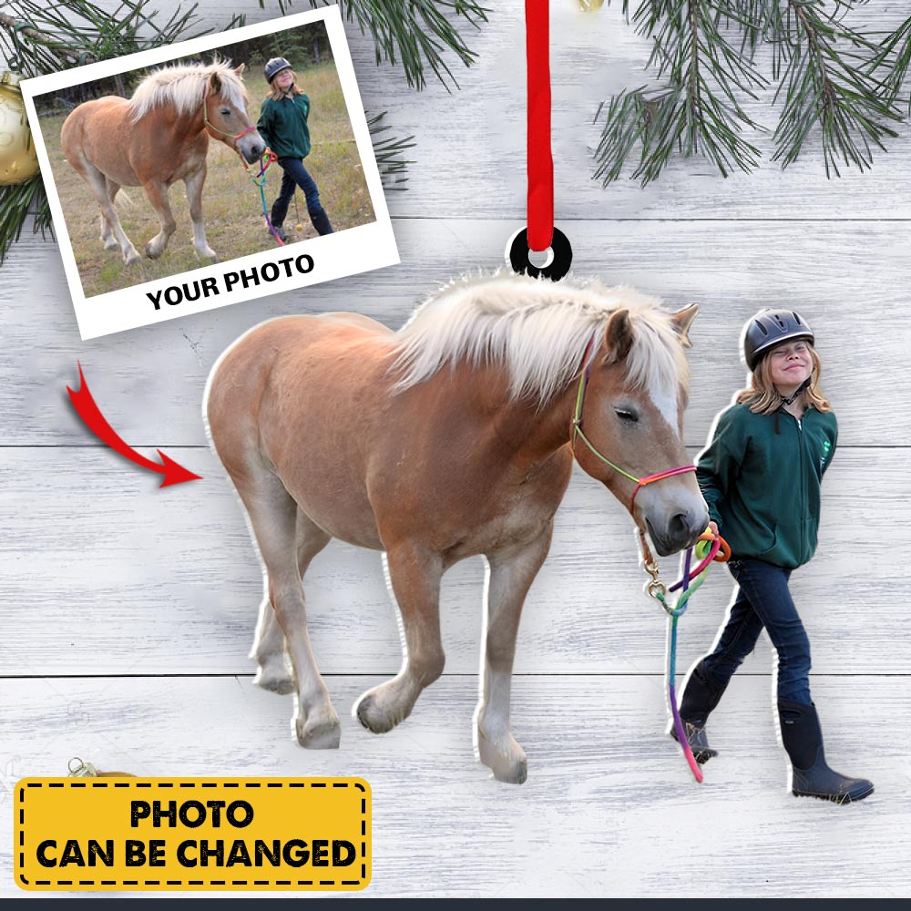 Personalized Ornament For Horse Lover Gift For People Who Love Riding Horse - Custom Photo