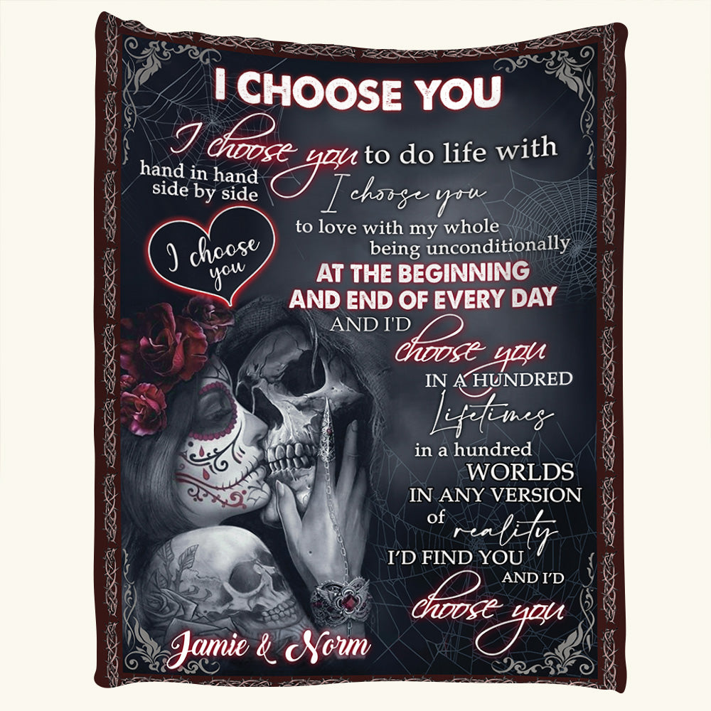 I Choose You To Do Life With Hand In Hand Kissing Blanket Gift For Couple