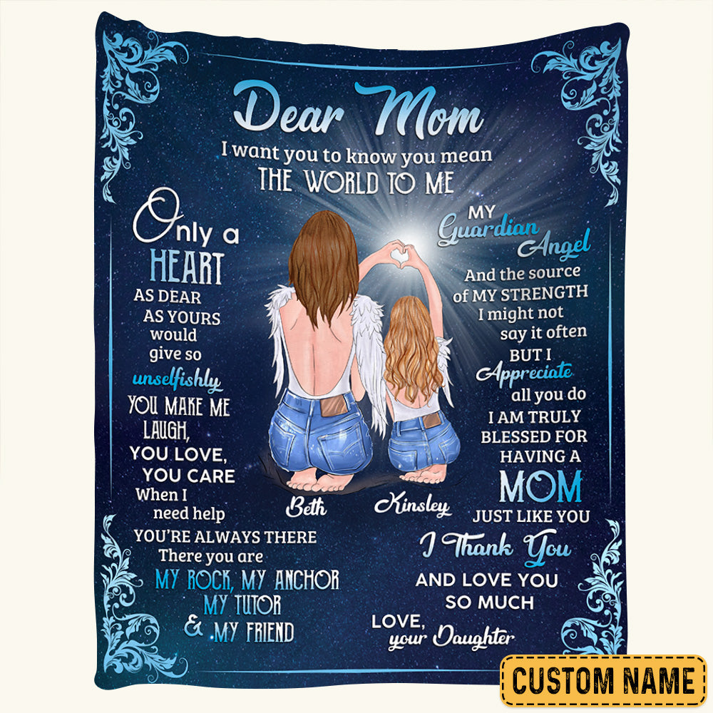 To My Mom I Want You To Know You Mean The World To Me Custom Blanket For Mom