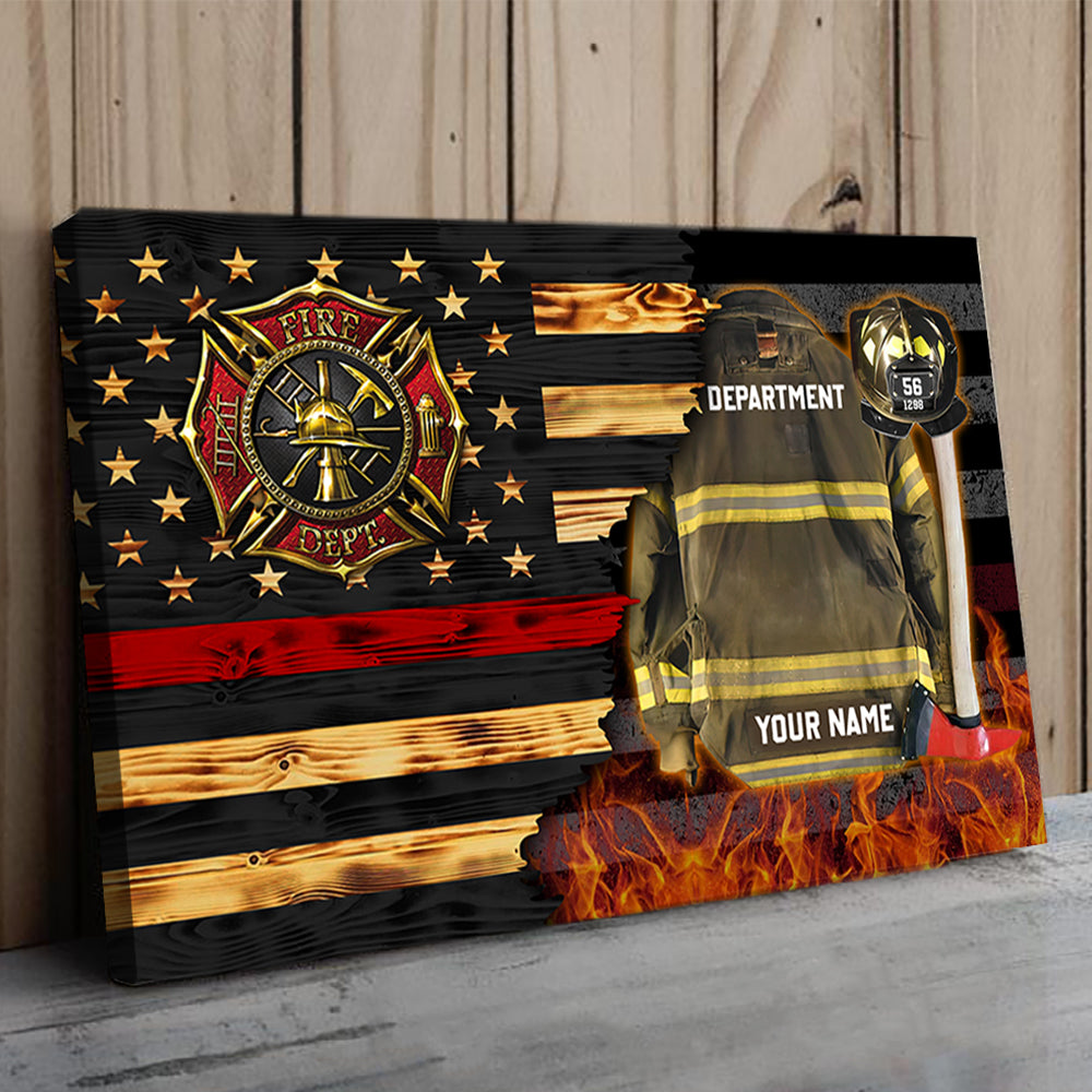 Custom Firefighter Armor Clothes And Helmet Canvas Proud Firefighter Canvas K1702