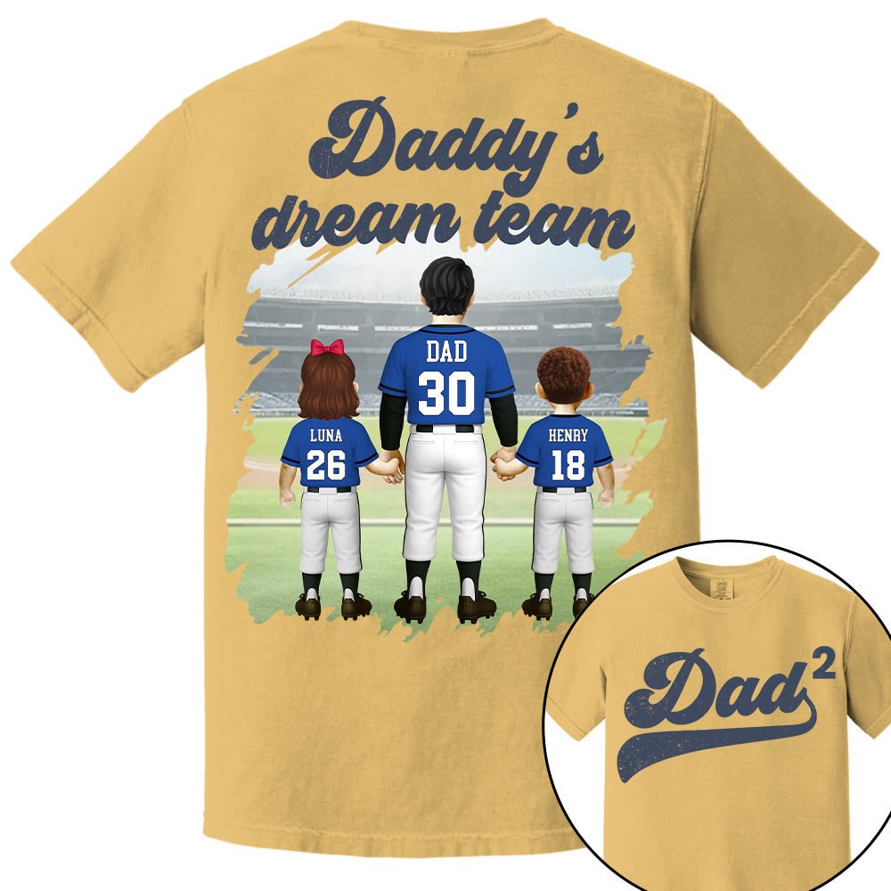 We Hit A Homerun Scoring You As Our Dad, Personalized Baseball Shirt For Dad Grandpa A2110 Hv01