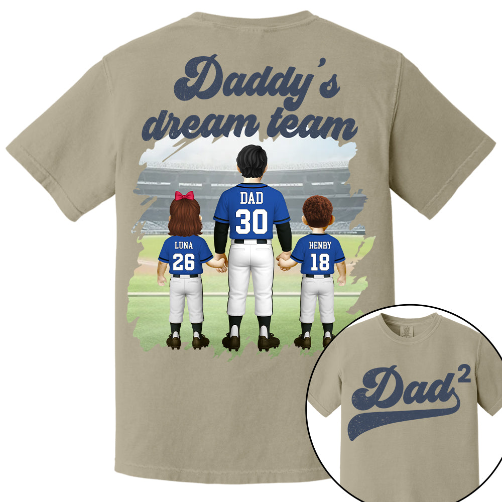 We Hit A Homerun Scoring You As Our Dad, Personalized Baseball Shirt For Dad Grandpa A2110 Hv01