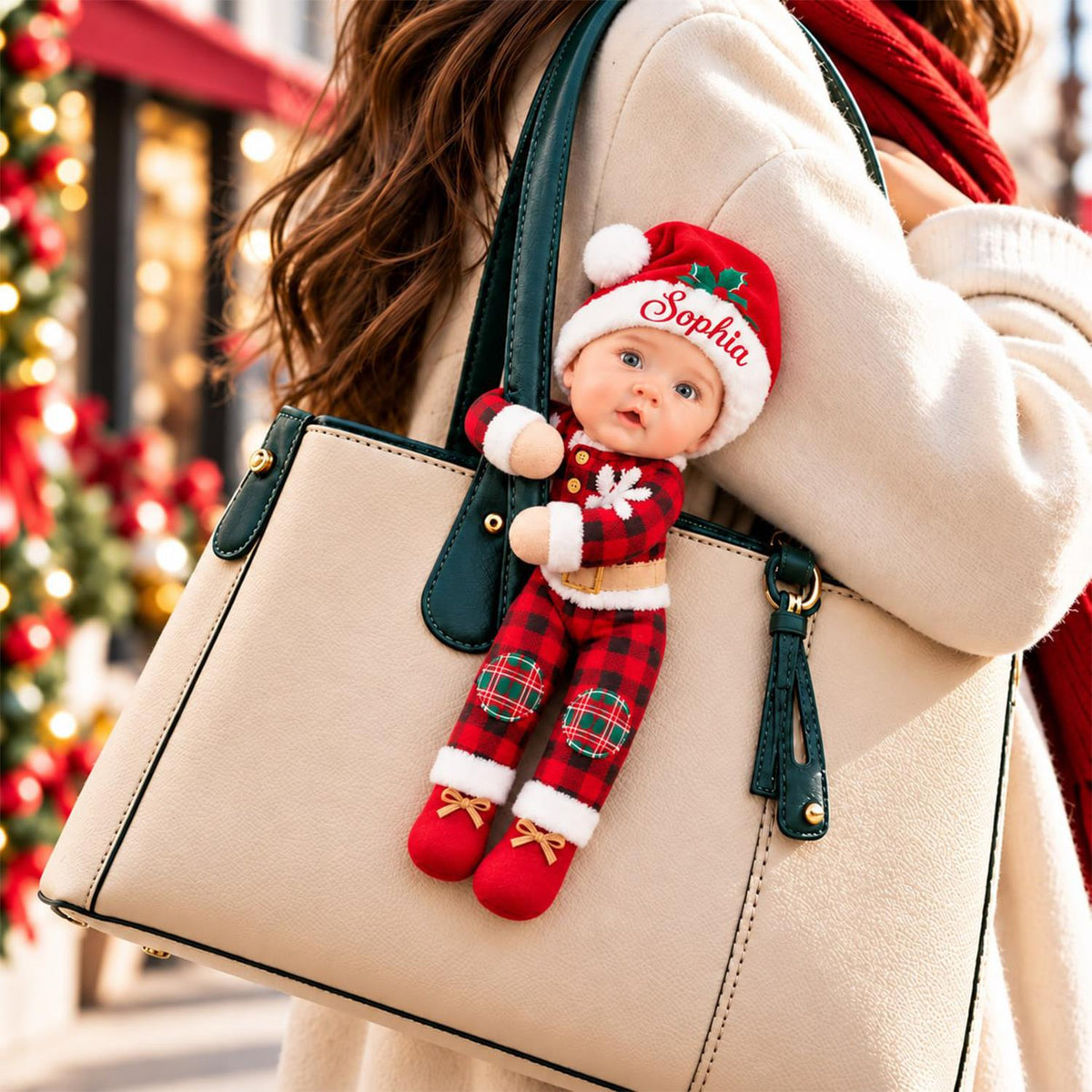 Personalized Baby Photo Squishy Toy, Poseable Plush Doll, Baby’s First Christmas Gift, Funny Gift for Parents T1807 Hv01