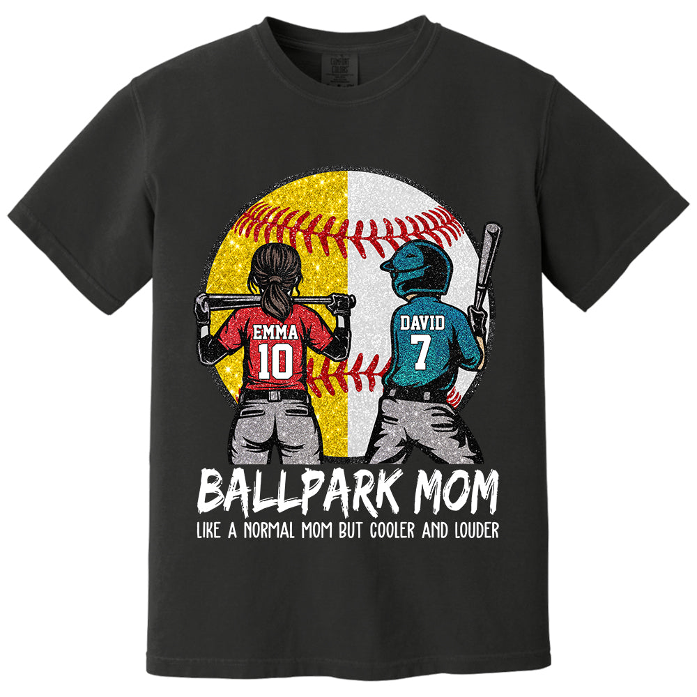 Personalized Baseball Softball Mom Ballpark Mom Shirt Like A Normal Mom But Cooler And Louder Gift For Sport Family T1807 T24