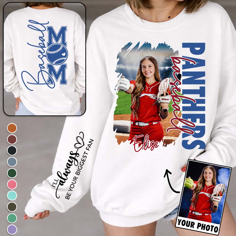 Custom Photo Baseball Shirt, Personalized Baseball Mom Shirt, Baseball Hoodie, Baseball Dad Sweatshirt T1807
