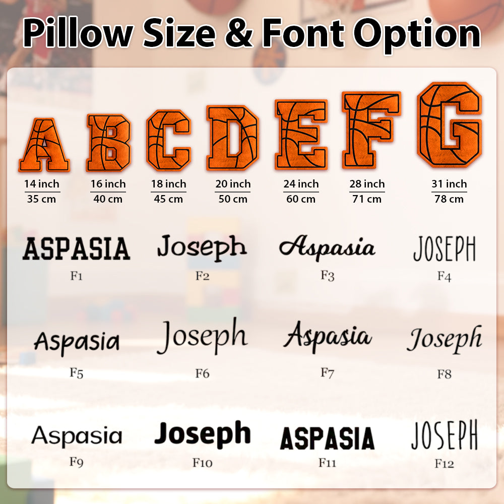 Custom Initial Basketball Pillow, Basketball Lover Player Gift - Custom Ugly Plush Pillow For Basketball Player Hv01