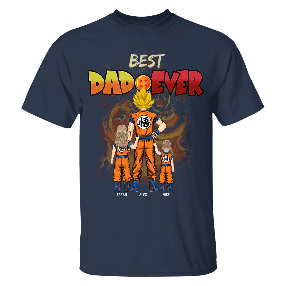 Personalized Best Dad Ever Shirt - Dragon Dad Custom Shirt Gift For Dad
