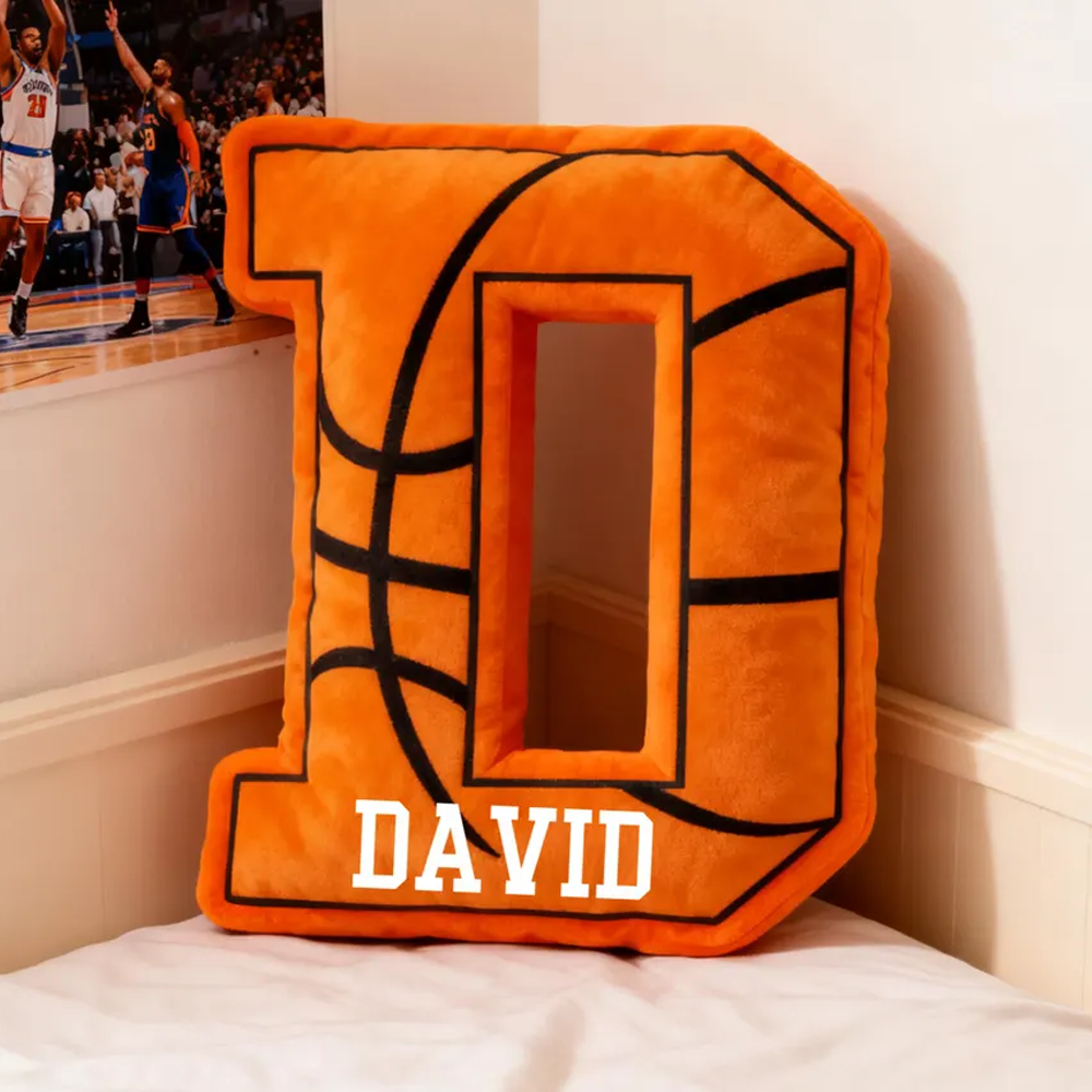 Custom Initial Basketball Pillow, Basketball Lover Player Gift - Custom Ugly Plush Pillow For Basketball Player Hv01