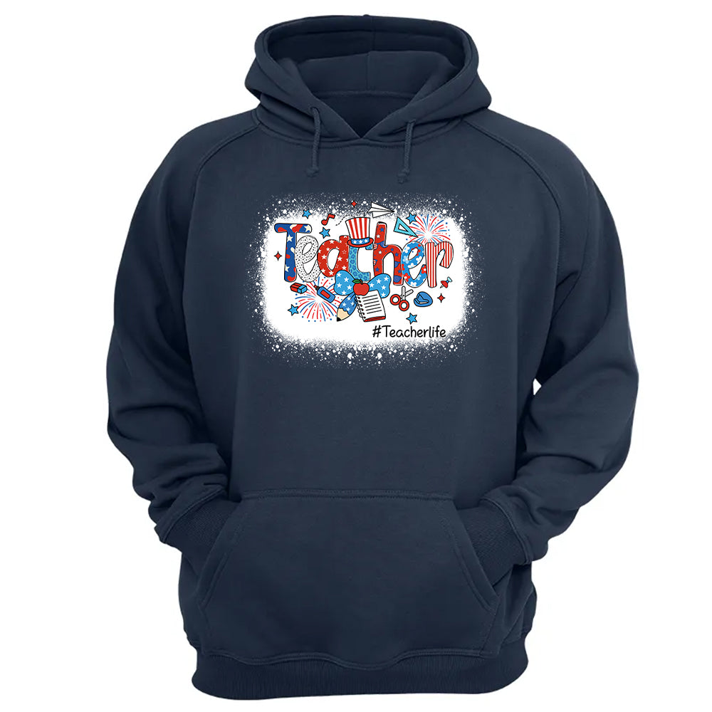 Personalized Teacher 4th of July Shirt - Custom Teacher's Level Nh00