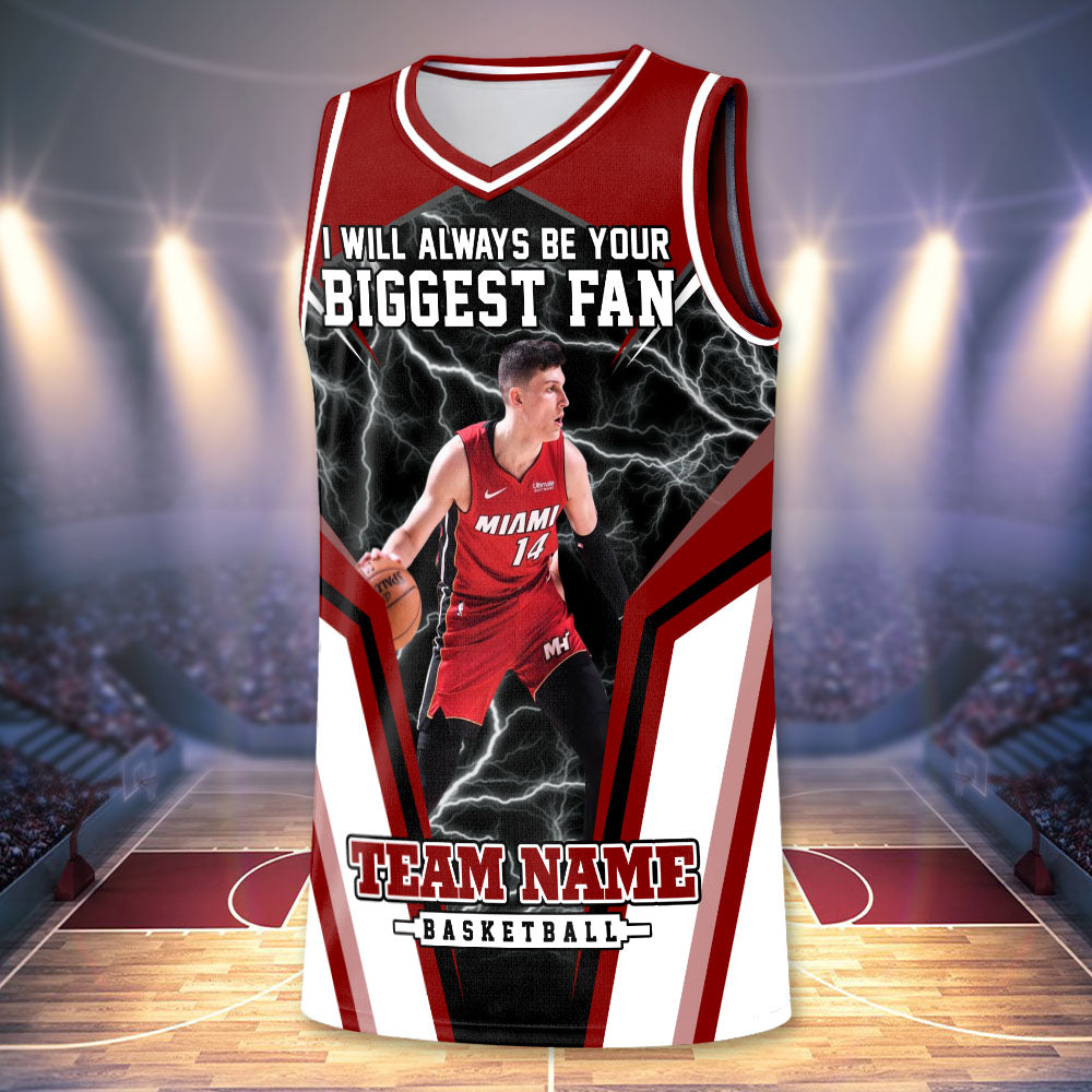 I Will Always Be Your Biggest Fan Personalized Basketball Jersey For Football Mom Grandma Sport Family