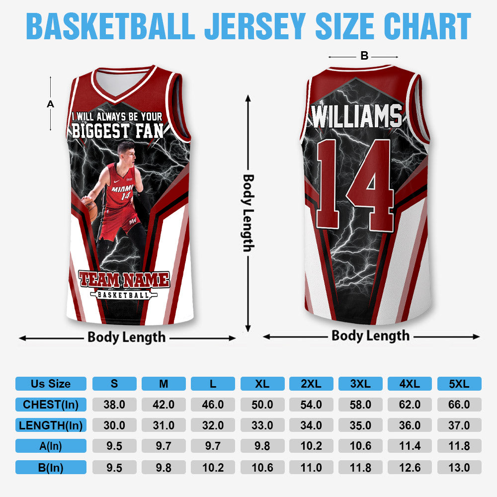 I Will Always Be Your Biggest Fan Personalized Basketball Jersey For Football Mom Grandma Sport Family