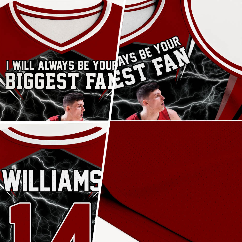 I Will Always Be Your Biggest Fan Personalized Basketball Jersey For Football Mom Grandma Sport Family