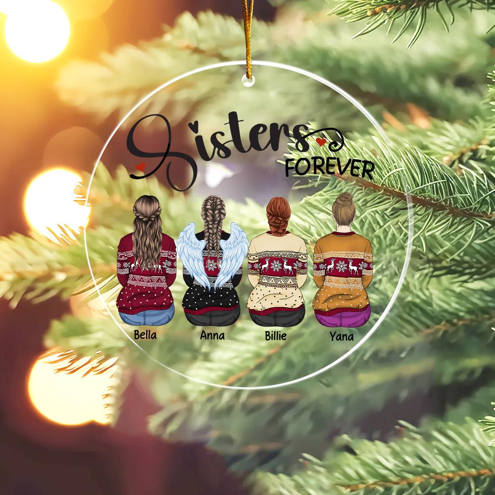 Sister Forever Personalized Ornament - Custom Christmas Ornament Gift For Siblings Nh00