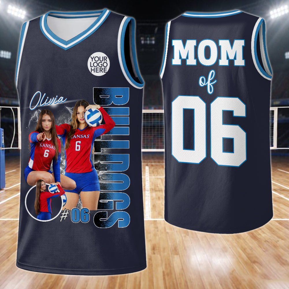 Custom Photo Volleyball Player Jersey- Personalized Team Name School Name Bootleg Jersey NA04 Li29