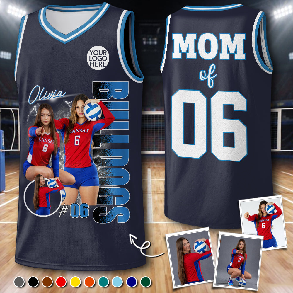 Custom Photo Volleyball Player Jersey- Personalized Team Name School Name Bootleg Jersey NA04 Li29