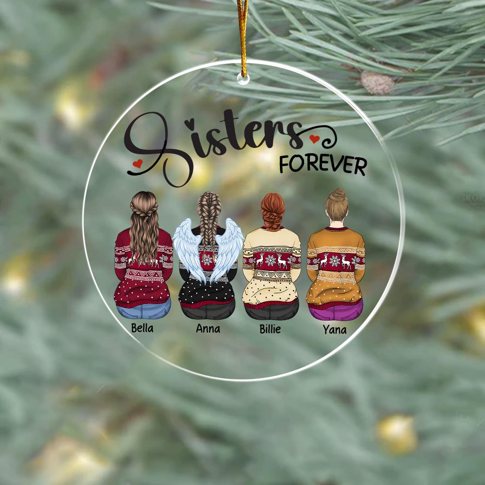 Sister Forever Personalized Ornament - Custom Christmas Ornament Gift For Siblings Nh00