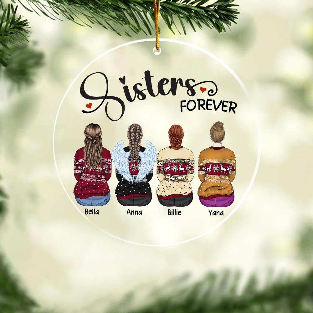 Sister Forever Personalized Ornament - Custom Christmas Ornament Gift For Siblings Nh00