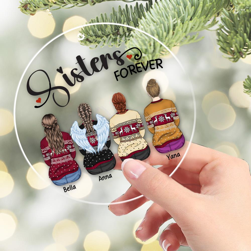 Sister Forever Personalized Ornament - Custom Christmas Ornament Gift For Siblings Nh00