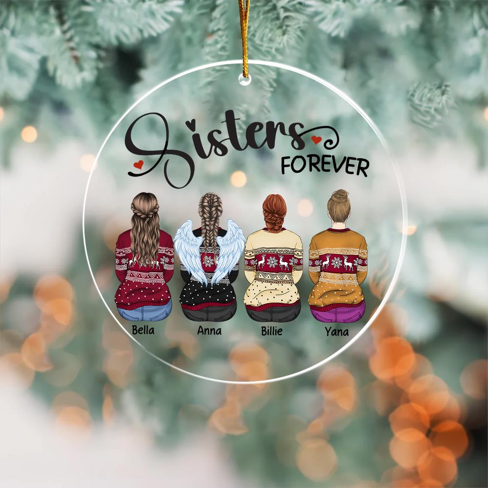 Sister Forever Personalized Ornament - Custom Christmas Ornament Gift For Siblings Nh00
