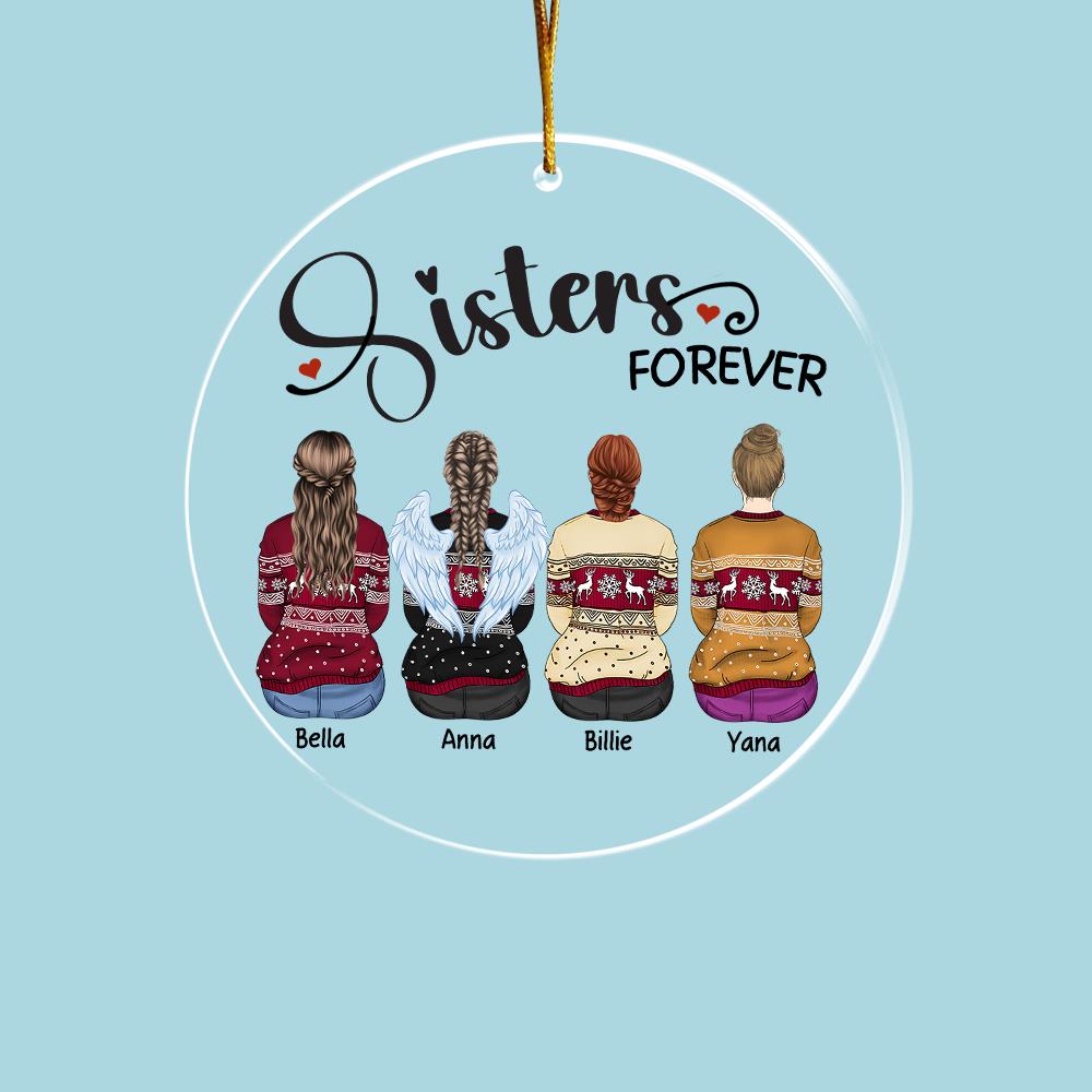 Sister Forever Personalized Ornament - Custom Christmas Ornament Gift For Siblings Nh00