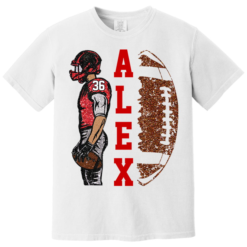 Personalized Football Shirt - Matching Football Player Tee - Adult Youth Team Name - Sports Cheerleader Shirts - Matching Fan Outfits Nh00