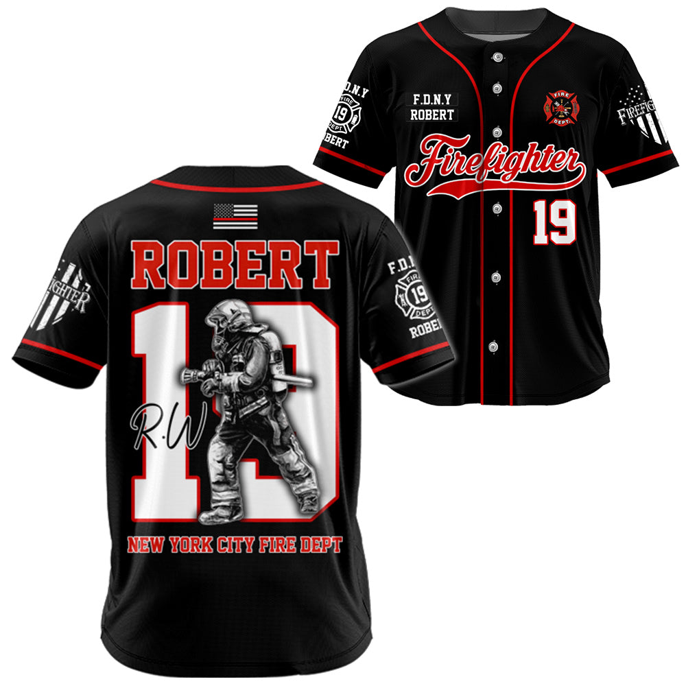 Firefighter Baseball Jersey Custom Dept Name Number Firefighter  Gift For Firefighters T1807 Do99