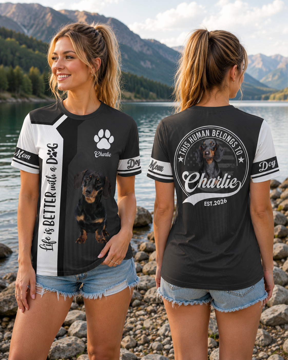 Life Is Better With A Dog, Dachshund, Personalized Dog Mom Dog Dad Shirt, Gift For Dog Lover T1807