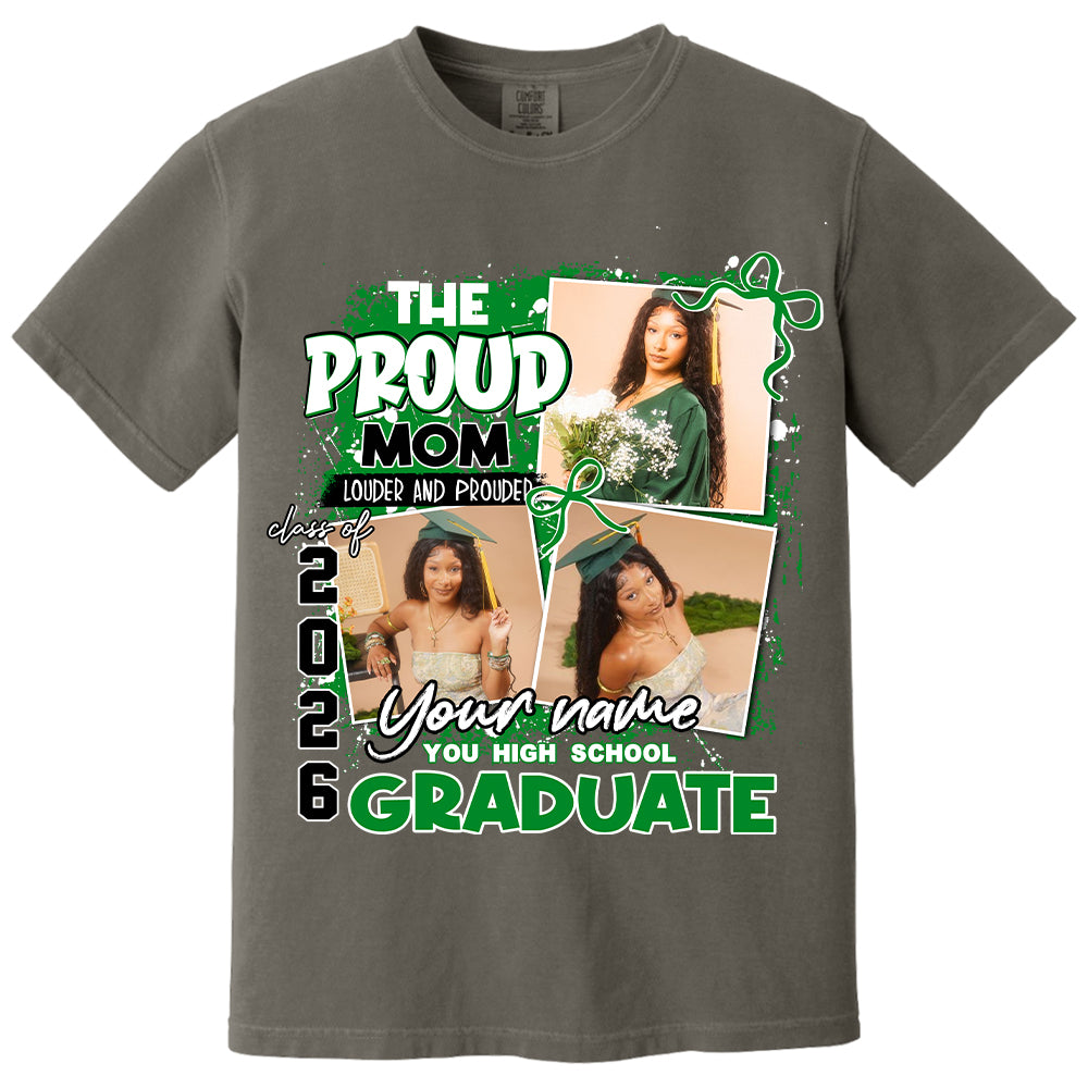 Personalized Proud Mom Graduation Shirt 2026 – Custom Photo, Name, School, Senior Graduate Gift Li29