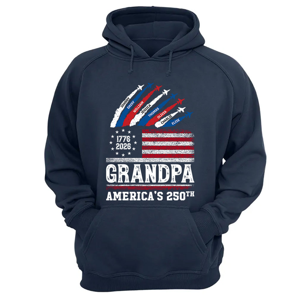Proud Dad Grandpa Nation Flag American 250th Anniversary, Personalized Cool Shirt For Father's Day, Gift For Dad, Grandpa, Husband MI209 VH01