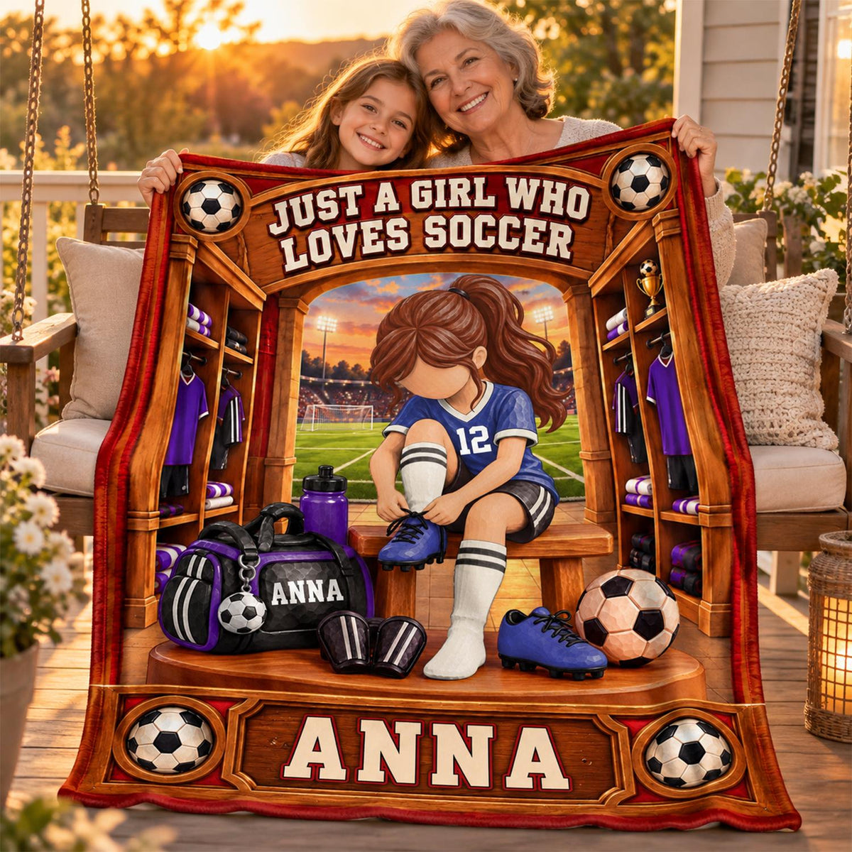 Personalized Soccer Player Blanket, Custom Name Soccer Player Gift Vr2 C2408 Hv01 DH09