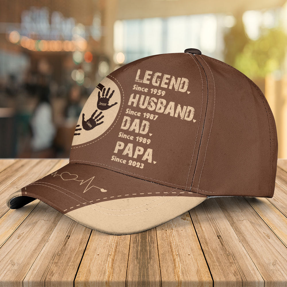 Legend, Husband, Dad And Papa Since - Personalized Classic Cap Pt99