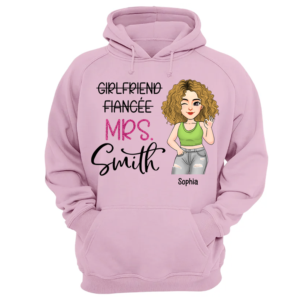Custom Mrs Last Name Engagement Shirt For Honeymoon Pa00