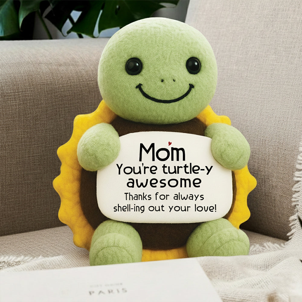 Personalized Positive Turtle Sunflower Ugly Plush Pillow Gifts for Mom from Daughter Son, Mothers Birthday Gifts for Mother in Law Mama Grandma