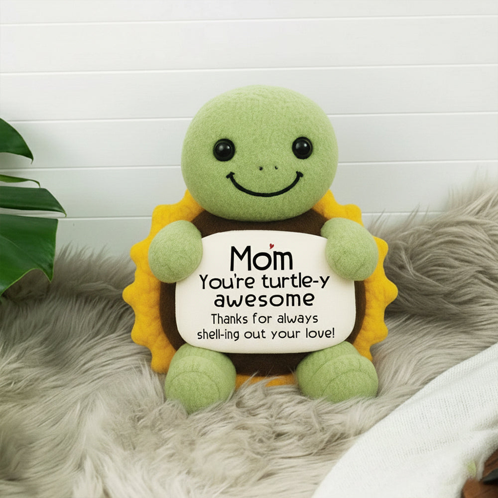Personalized Positive Turtle Sunflower Ugly Plush Pillow Gifts for Mom from Daughter Son, Mothers Birthday Gifts for Mother in Law Mama Grandma