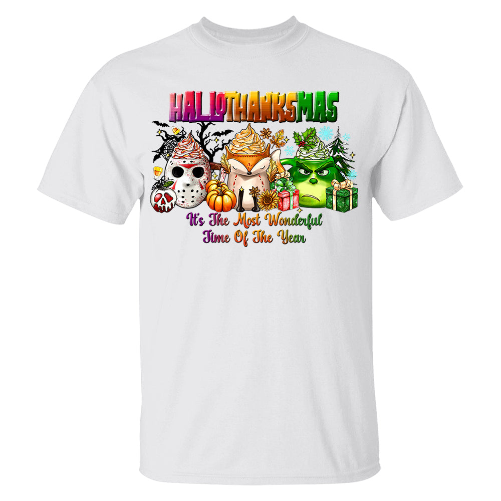 Happy Hallothanksmas Shirt - Halloween Thank Givings Christmas Shirt