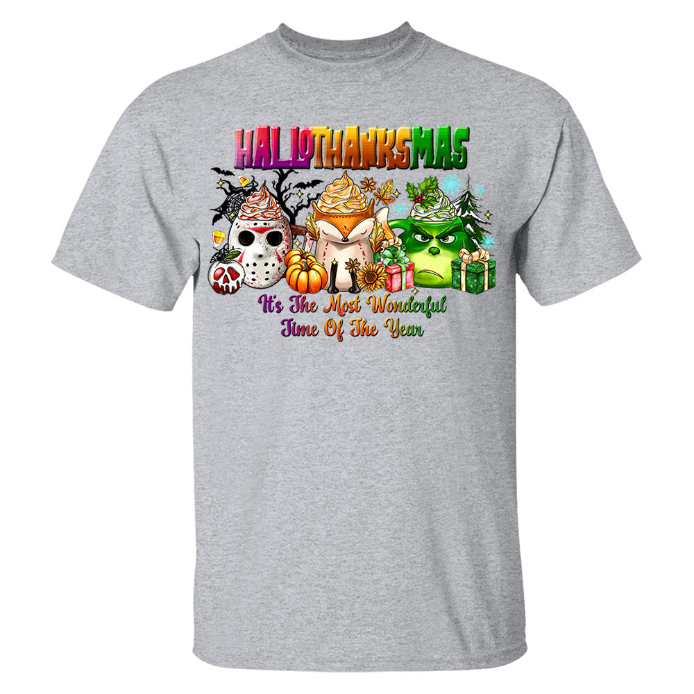 Happy Hallothanksmas Shirt - Halloween Thank Givings Christmas Shirt