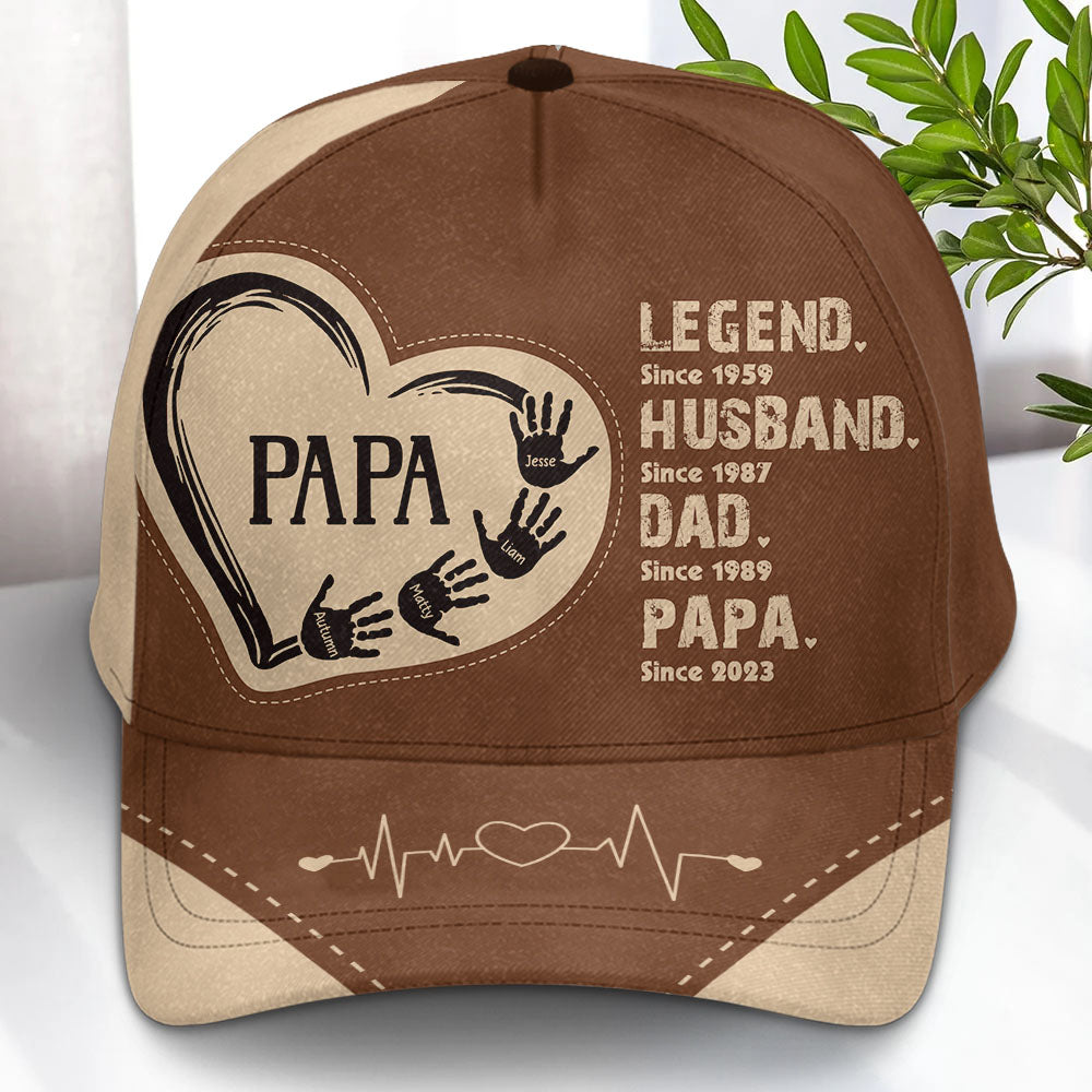 Legend, Husband, Dad And Papa Since - Personalized Classic Cap Pt99