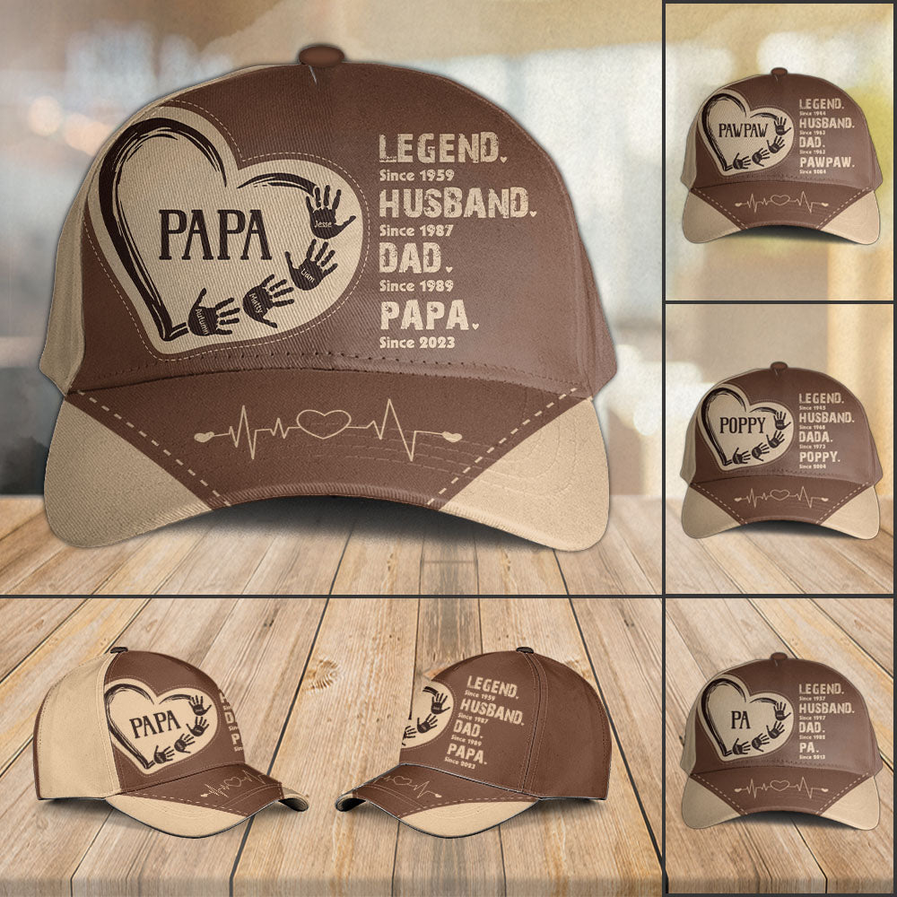Legend, Husband, Dad And Papa Since - Personalized Classic Cap Pt99