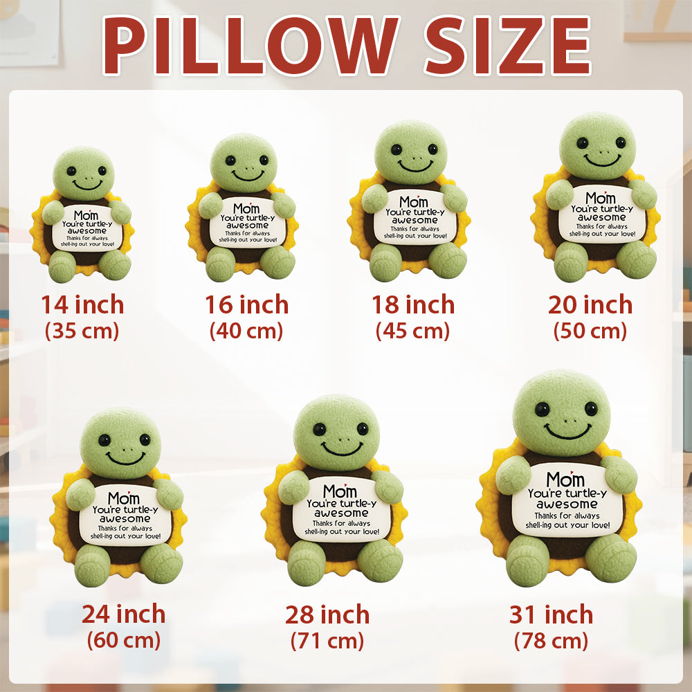 Personalized Positive Turtle Sunflower Ugly Plush Pillow Gifts for Mom from Daughter Son, Mothers Birthday Gifts for Mother in Law Mama Grandma