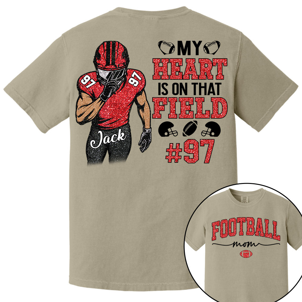 My Heart Is On That Field - Custom Clipart Shirt For Football Family NA04 Pt99