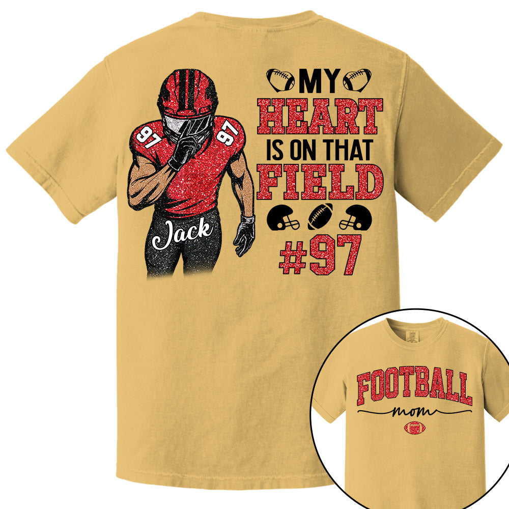 My Heart Is On That Field - Custom Clipart Shirt For Football Family NA04 Pt99