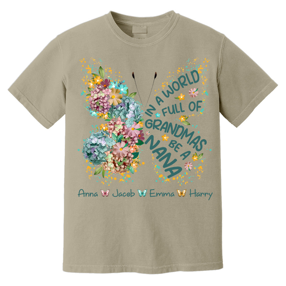Personalized Grandma Shirt In a World Full of Grandmas Be a Mimi Custom T-Shirt with Grandkids Names - Gift for Mother's Day T1807 Do99