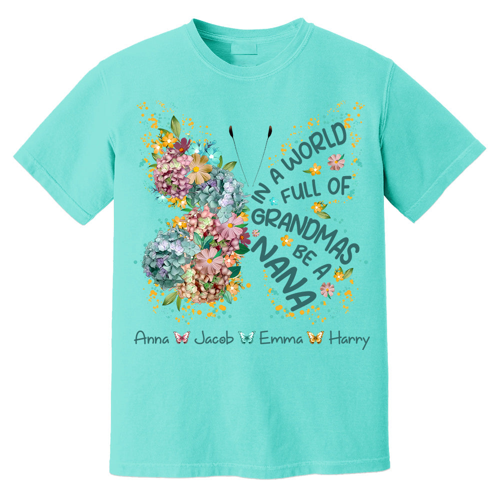 Personalized Grandma Shirt In a World Full of Grandmas Be a Mimi Custom T-Shirt with Grandkids Names - Gift for Mother's Day T1807 Do99