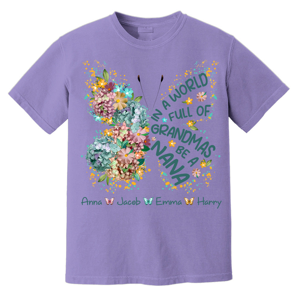 Personalized Grandma Shirt In a World Full of Grandmas Be a Mimi Custom T-Shirt with Grandkids Names - Gift for Mother's Day T1807 Do99