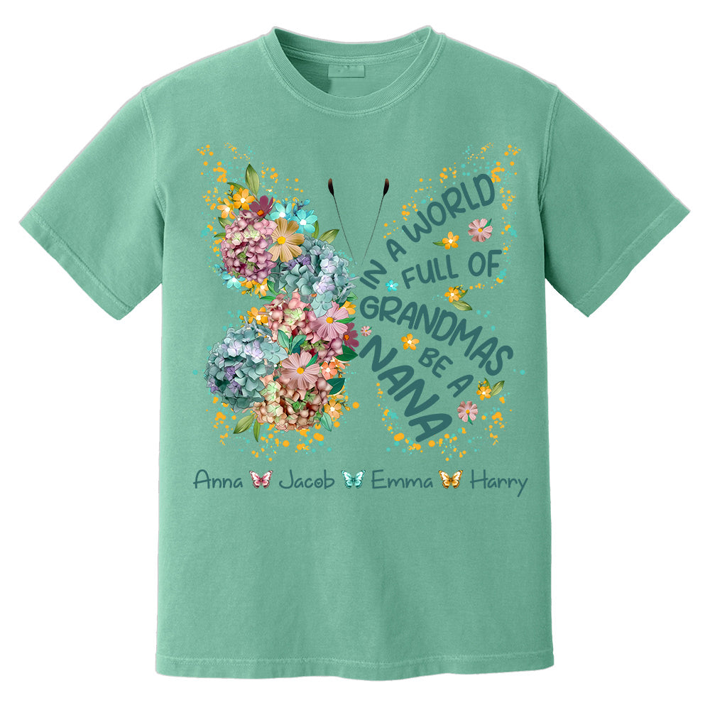 Personalized Grandma Shirt In a World Full of Grandmas Be a Mimi Custom T-Shirt with Grandkids Names - Gift for Mother's Day T1807 Do99