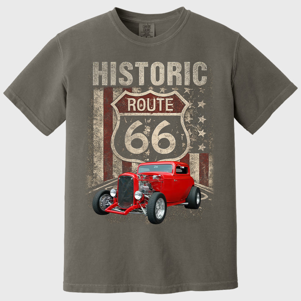 Historic U.S.A. Route 66 - Custom Photo Car Shirt - Gift For Car Lovers A2110 Pt99