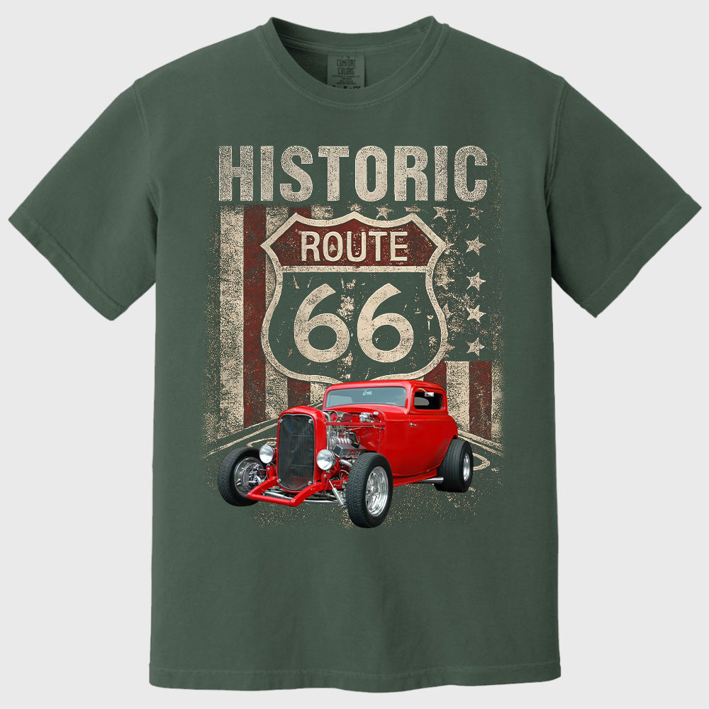 Historic U.S.A. Route 66 - Custom Photo Car Shirt - Gift For Car Lovers A2110 Pt99
